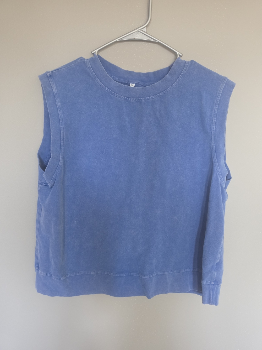 Vintage-Inspired Blue Muscle Tee - Women's Sleeveless Top